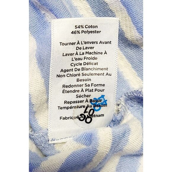 Talbots Petites Striped Long Sleeve Top Blue White Square Neck Size MP - Picture 4 of 6